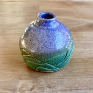 Vintage Studio Art Pottery Bud Vase Signed Martha ’99 Ceramic Hand Thrown